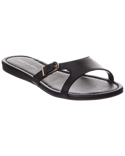 Stuart Weitzman Irene Leather Sandal In Black