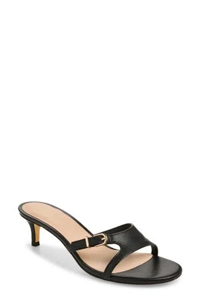 Stuart Weitzman Irene Leather Slide 50 Sandal In Black