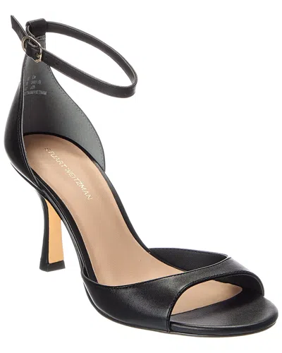 Stuart Weitzman Isla 75 Leather Sandal In Black
