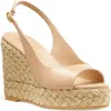 Stuart Weitzman Island Patent Slingback Espadrille Sandals In Adobe/natural