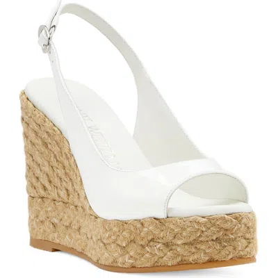 Stuart Weitzman Island Espadrille Wedge Sandal In White/natural