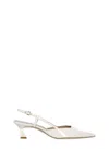 Stuart Weitzman Ivory Vinnie 50 Polished Leather Slingback In White