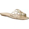 Stuart Weitzman Jasmine Cutout Slide Sandal In Gold
