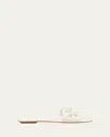 Stuart Weitzman Jasmine Leather Cutout Flat Slide Sandals In White