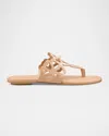 Stuart Weitzman Jasmine Patent Cutout Thong Sandals