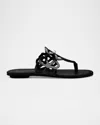 Stuart Weitzman Jasmine Leather Cutout Thong Sandals