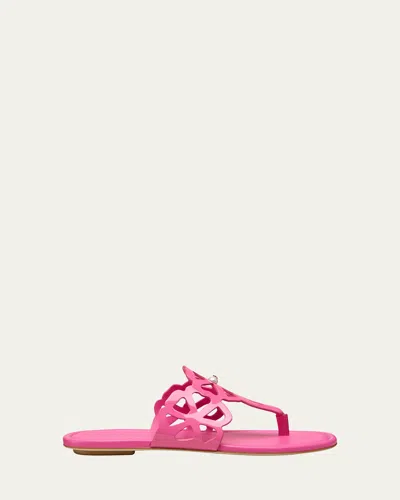 Stuart Weitzman Jasmine Patent Cutout Thong Sandals