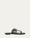 Stuart Weitzman Jasmine Patent Cutout Thong Sandals In Blue