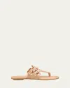 Stuart Weitzman Jasmine Patent Cutout Thong Sandals In Brown