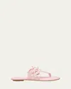 Stuart Weitzman Jasmine Patent Cutout Thong Sandals In Pink