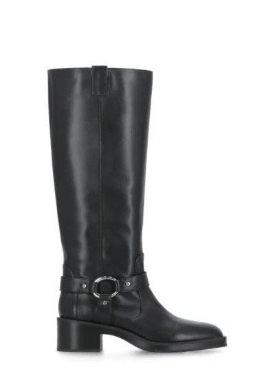 Stuart Weitzman Biker Jax Knee-high In Black