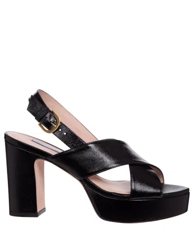 Stuart Weitzman Jerry Heeled Sandals In Black