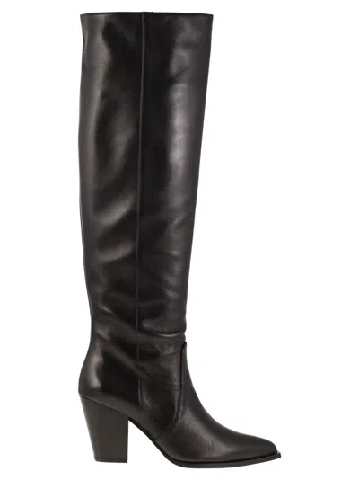 Stuart Weitzman Jolene - Leather Boot In Black