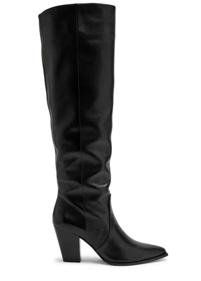 Stuart Weitzman Jolene 75 Leather Knee-high Boots In Black