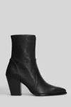 Stuart Weitzman Jolene Bootie High Heels Ankle Boots In Black Leather In Black
