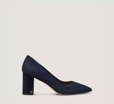 Stuart Weitzman Jones Block Pump 75 In Blue