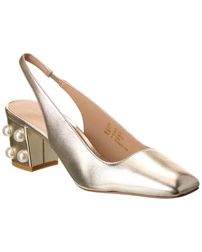 Stuart Weitzman Jte 60 Leather Slingback Pump In Gold