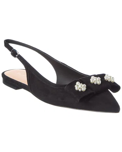 Stuart Weitzman Julietta Suede Slingback In Black