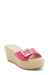 Stuart Weitzman June 75 Leather Wedge Sandal In Pink