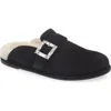 Stuart Weitzman June Genuine Shearling Mule In Black