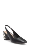 Stuart Weitzman Jute 60 Block Heel Slingback Pump In Black