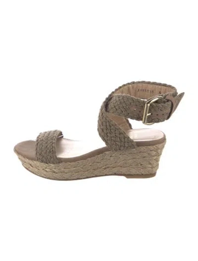 Pre-owned Stuart Weitzman Jute Braided Accents Espadrilles In Neutral
