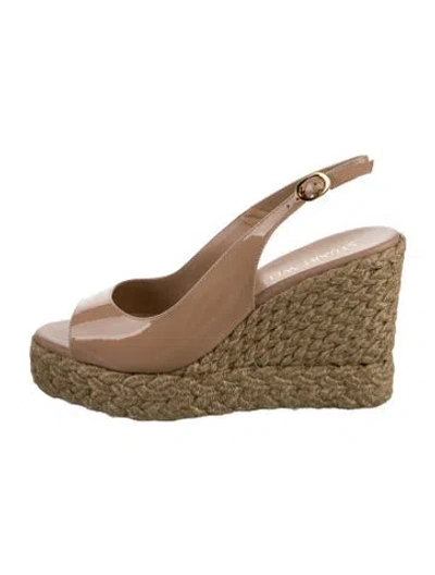 Pre-owned Stuart Weitzman Jute Braided Accents Espadrilles In Neutrals