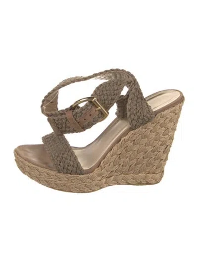 Pre-owned Stuart Weitzman Jute Espadrilles In Neutral