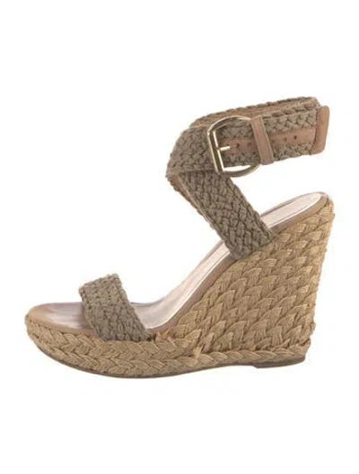 Pre-owned Stuart Weitzman Jute Espadrilles In Neutral