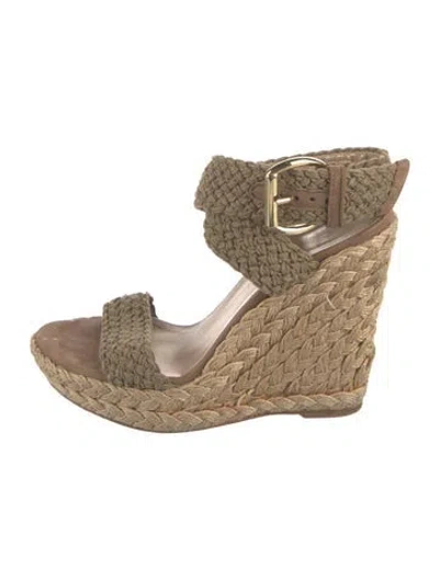 Pre-owned Stuart Weitzman Jute Espadrilles In Neutral