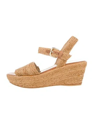 Pre-owned Stuart Weitzman Jute Espadrilles In Neutral