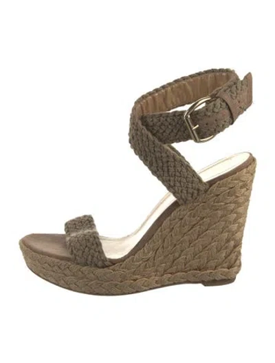 Pre-owned Stuart Weitzman Jute Espadrilles In Neutral