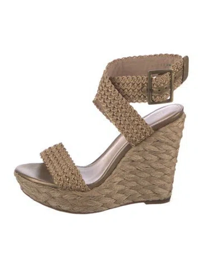 Pre-owned Stuart Weitzman Jute Espadrilles In Neutral