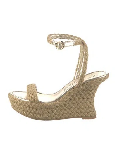 Pre-owned Stuart Weitzman Jute Espadrilles In Neutral