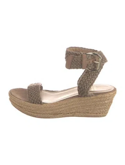 Pre-owned Stuart Weitzman Jute Espadrilles In Neutral