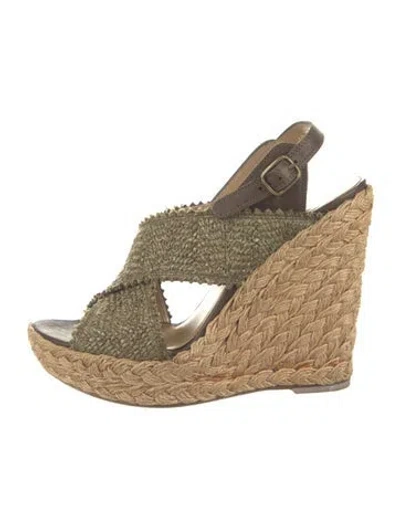 Pre-owned Stuart Weitzman Jute Espadrilles In Neutrals