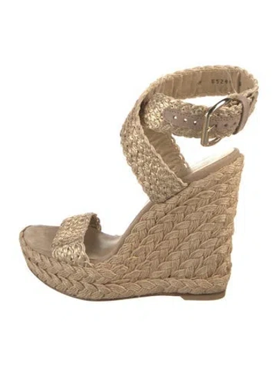 Pre-owned Stuart Weitzman Jute Sandals In Brown