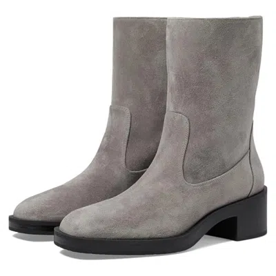 Stuart Weitzman Kaia Boots Women's Gray Leather Round Toe Bootie Htat1036 In Animal Print