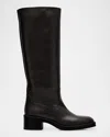 Stuart Weitzman Kaia Leather Knee Boots In Black