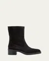 Stuart Weitzman Kaia Suede Ankle Boots In Black