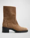 Stuart Weitzman Kaia Suede Ankle Boots In Khaki Sport Suede