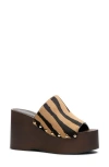 Stuart Weitzman Kate Platform Wedge Sandal In Brown