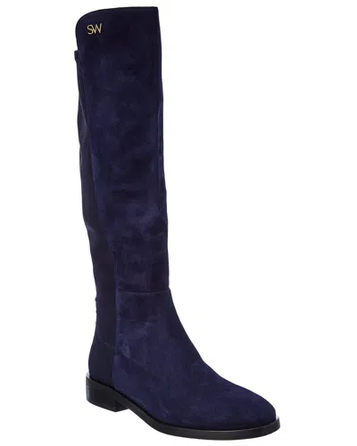 Stuart Weitzman Keelan City Suede To-the-knee Boot In Blue