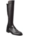Stuart Weitzman Mid-calf Boots With Smooth Finish And Rounded Toe In Black
