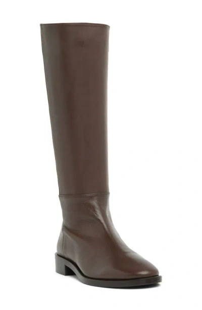 Stuart Weitzman Keelan Zip Leather Boot In Walnut