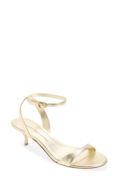 Stuart Weitzman Kellie Ankle Strap Sandal In Gold