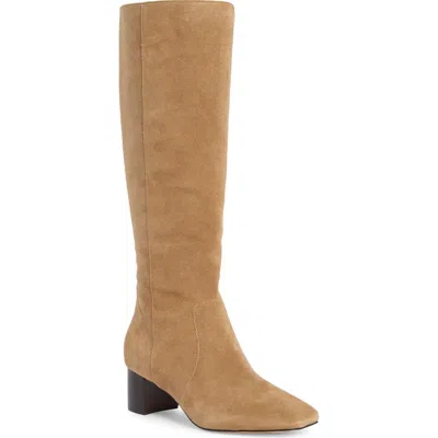 Stuart Weitzman Kels Zip Suede Knee-high Boot In White