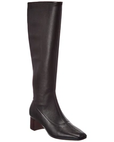 Stuart Weitzman Kels Stretch Leather Knee-high Boot In Black