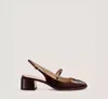 Stuart Weitzman Kenna Block Slingback 45 In Brown