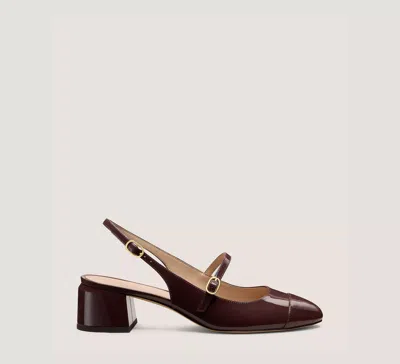 Stuart Weitzman Kenna Block Slingback 45 In Brown